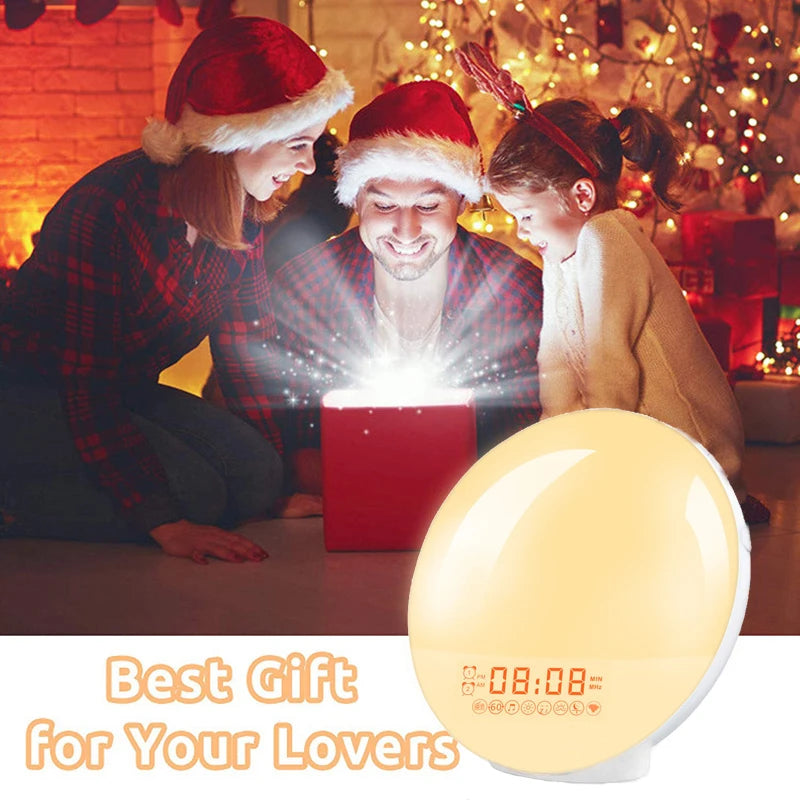 LED Smart Wireless Night Light Digital Wake Up Light Workday Alarm Clock Sunrise/Sunset Smart Life Induction Lamp Home Decor Oasis Select