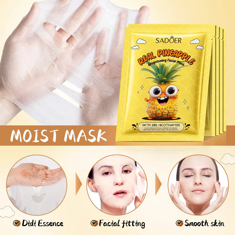 SADOER Fresh Fruit Face Mask 8pc – Hydrating & Brightening Sheet Face Mask Oasis Select