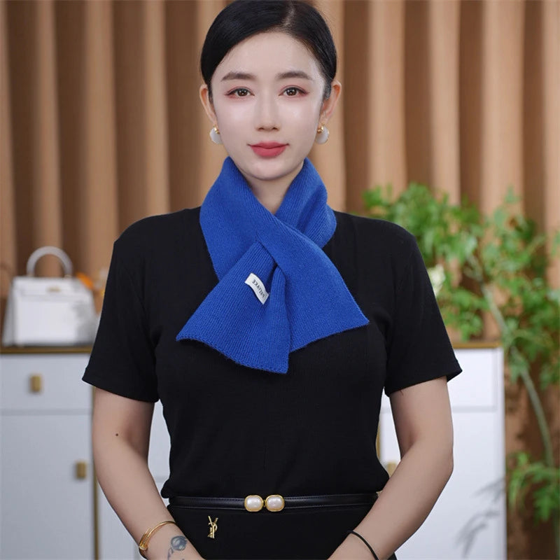 Women's Winter Knit Crossover Scarf – Warm Neck Collar