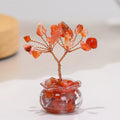 Natural Yellow Crystal Money Tree Mini Red Agate Office Desk Ornament Cartoon Feng Shui Lucky Plant Decor for Business Space Oasis Select Red