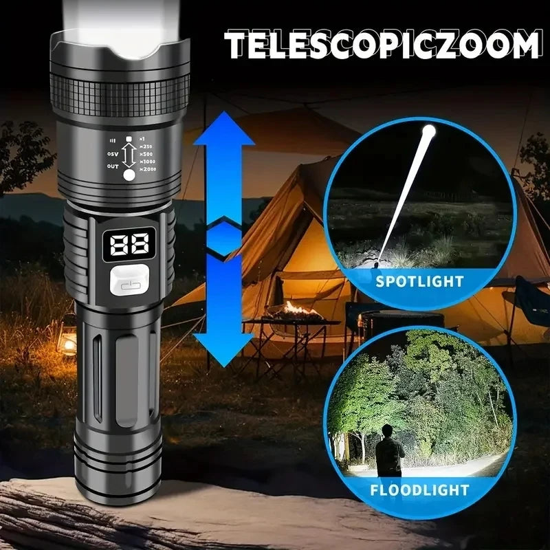 KDULIT Zoomable LED Flashlight | Type-C Rechargeable Torch