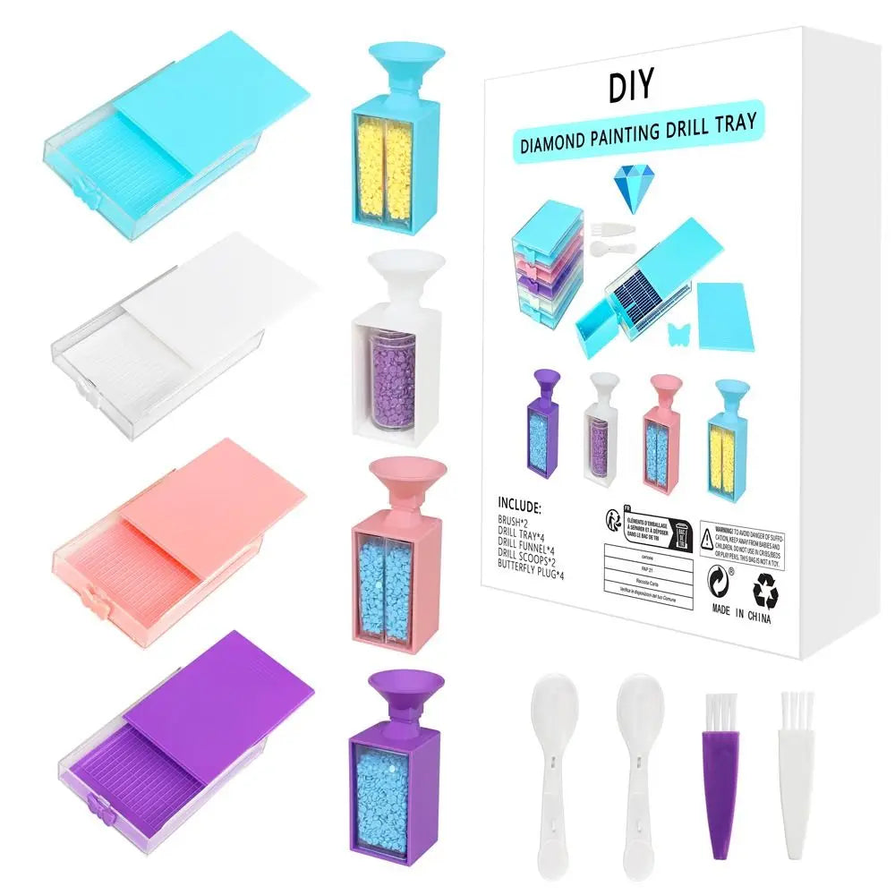 Practical Diamond Painting Drills Funnel New Upgrade Storage Container Box Drill Tray Storage Box 5D Diamond Painting Tool Oasis Select