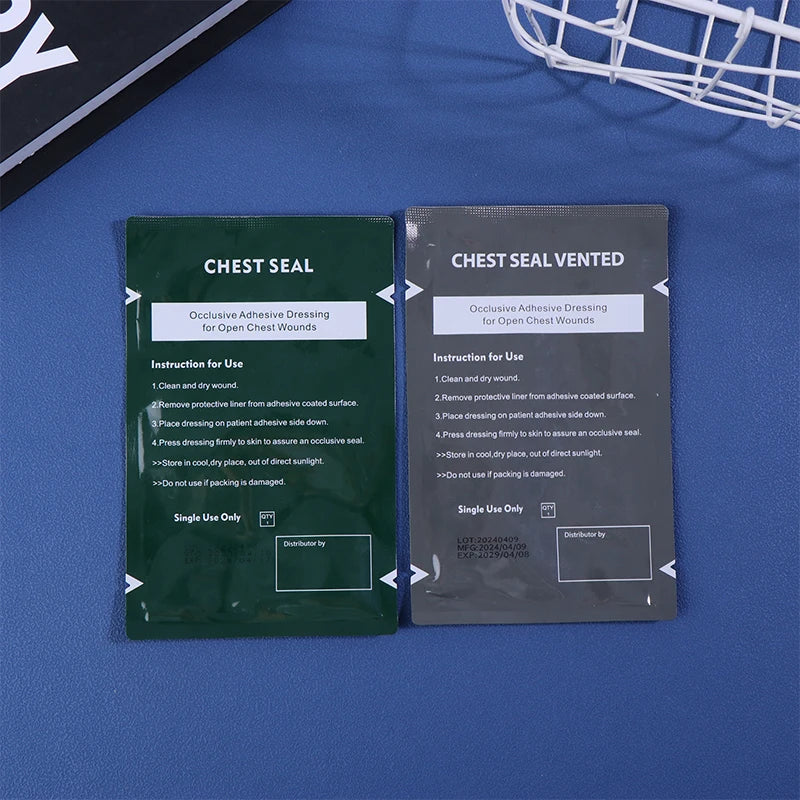 15*15cm Square Medical Chest Seal Vented Dressing Bandage First Aid Kit Rescue Chest Seal Outdoor Emergency Medical Tool Oasis Select