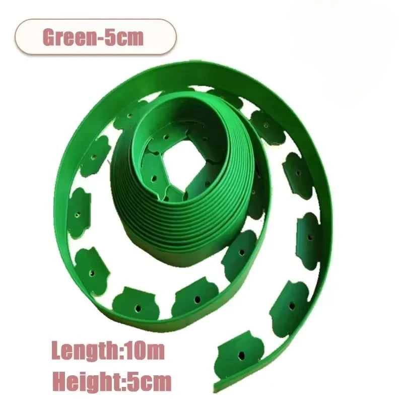 10M L Shaped Lawn Edging Heavy Duty Landscape Border for Grass Gravel Separation Pavement Edge Restraint DIY Garden Barrier Oasis Select Green-5CMx10m