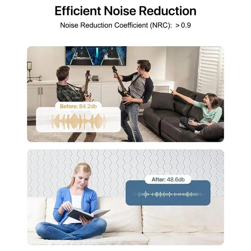 LIKE WISH Acoustic Panels Soundproof Wall Panels Self Adhesive Acoustic Panels Soundproof Panels 12 Pack Oasis Select