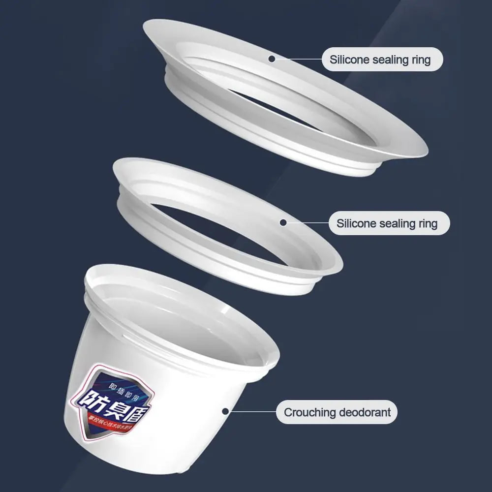 Anti-Odor Squatting Pan Anti-smell Plug white Plastic Anti-blocking Cover Deodorize Prevent Sewage Overflow Toilet Fitting Oasis Select