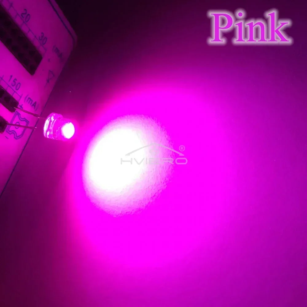 10PCS 5mm Straw Hat Wide Angle LED Bulbs – Multi-Color DIY