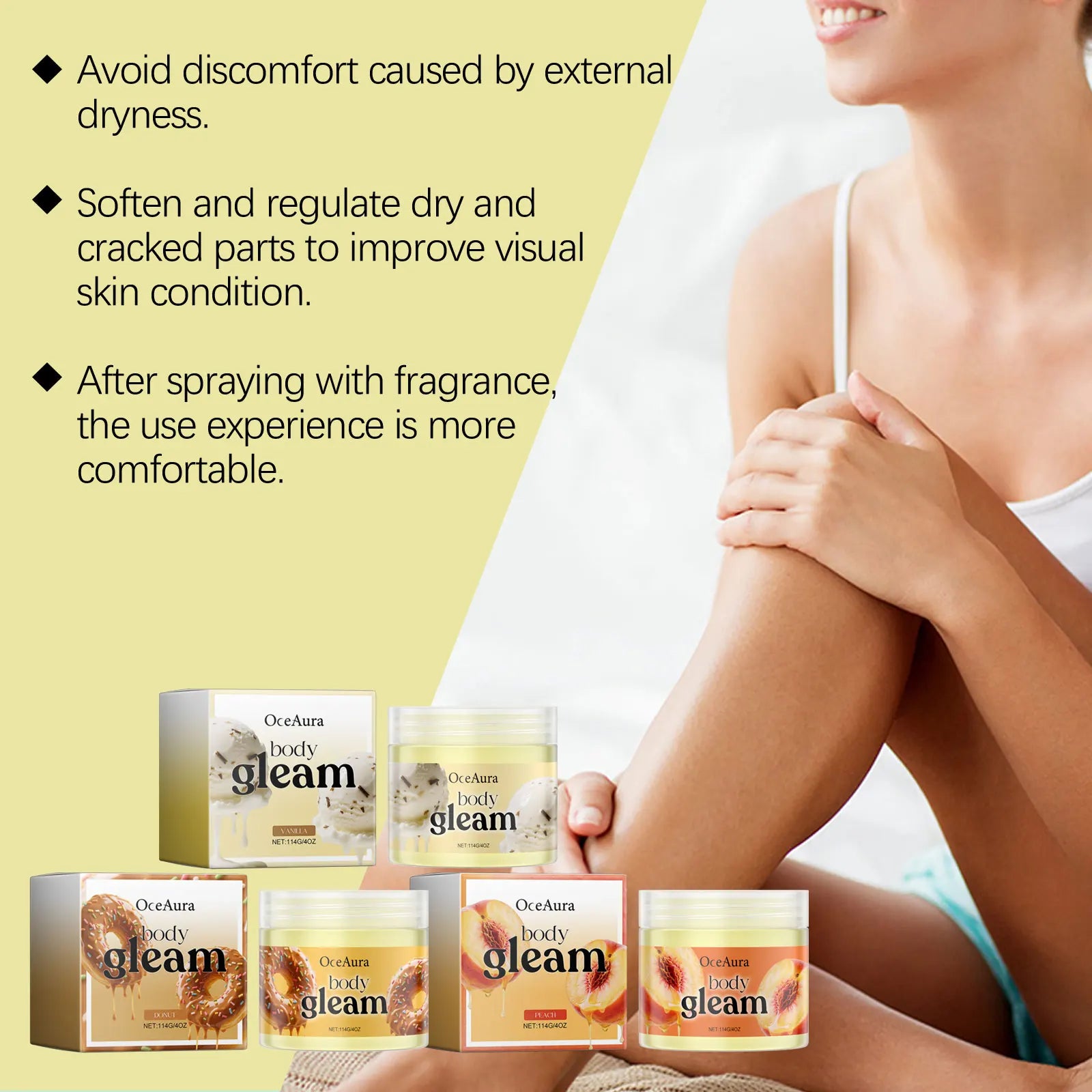 Body Butter Moisturizing Cream Nourishing Dry Skin Improve Roughness Skin Soft Smoothing Repair Barrier Vanilla Body Lotion 114g Oasis Select