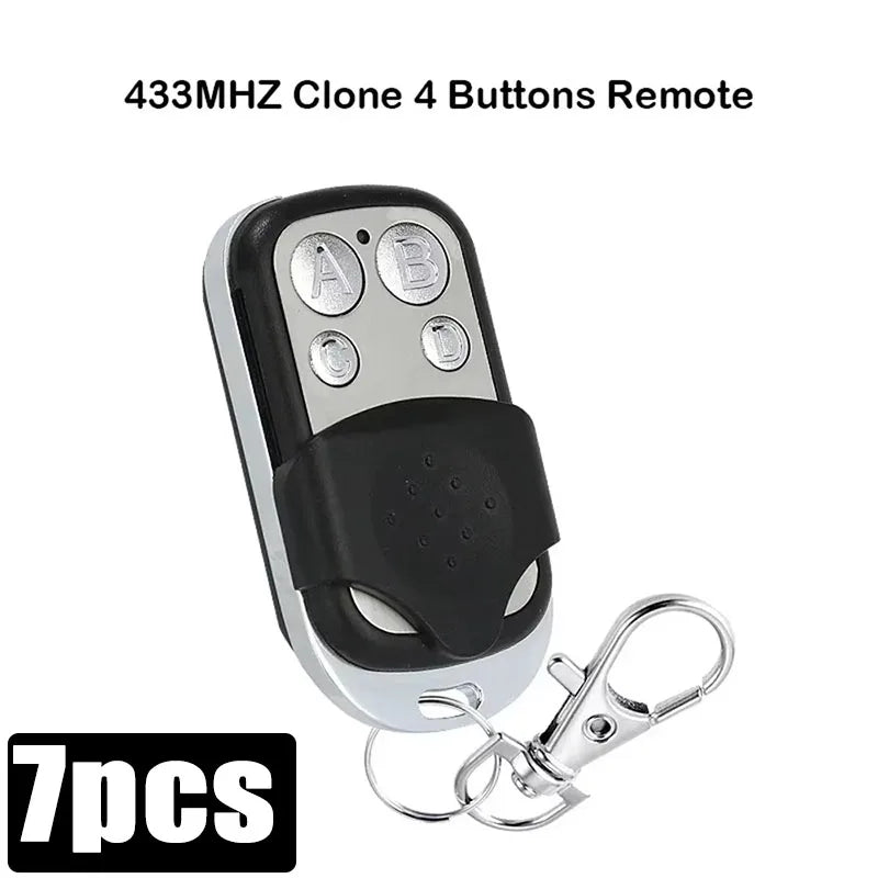 1/5/10Pcs Universal 4 Buttons Garage Door Opener Remote Control 433MHZ Clone Fixed Learning Rolling Code Duplicator Garage Oasis Select 7pcs