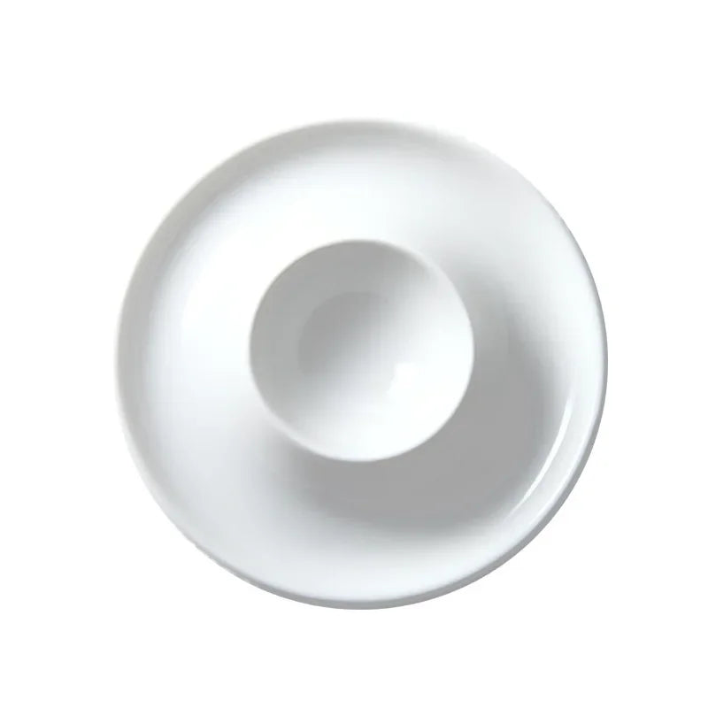 Soft Boiled Egg Holder Egg Cup Stackable Egg Coddler Cups with Base for Serving Breakfast Brunch Exquisite Kitchen Table Decor Oasis Select WHITE