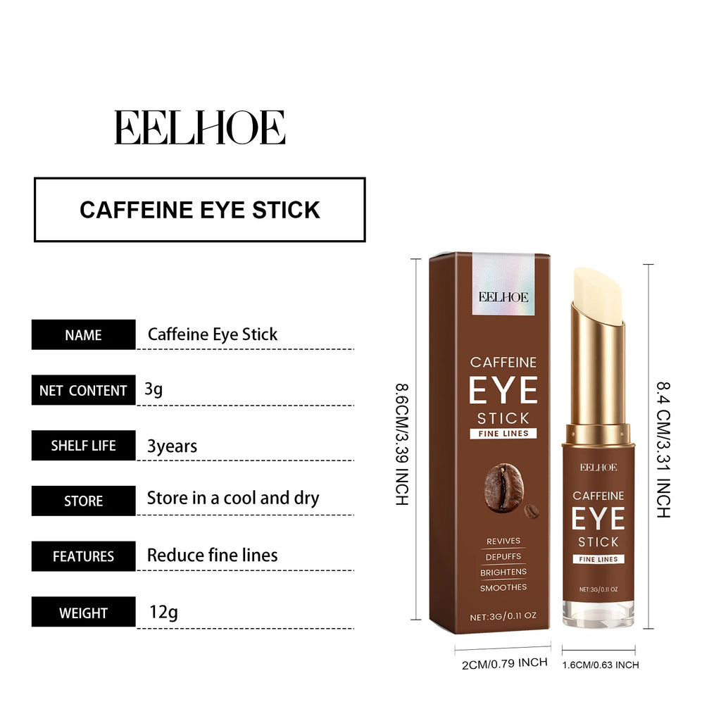 Caffeine Eye Cream Stick Brighten Fine Lines Dark Circles Firming Hydrating Hyaluronic Acid Portable Daily Eye Care Creams 3g Oasis Select