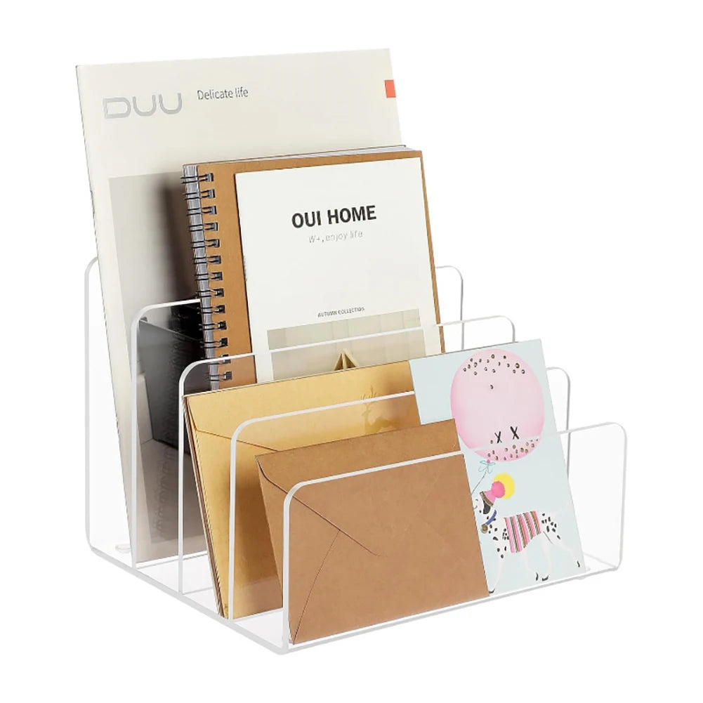Clear Acrylic Magazine File Holder | Desktop Book Organiser