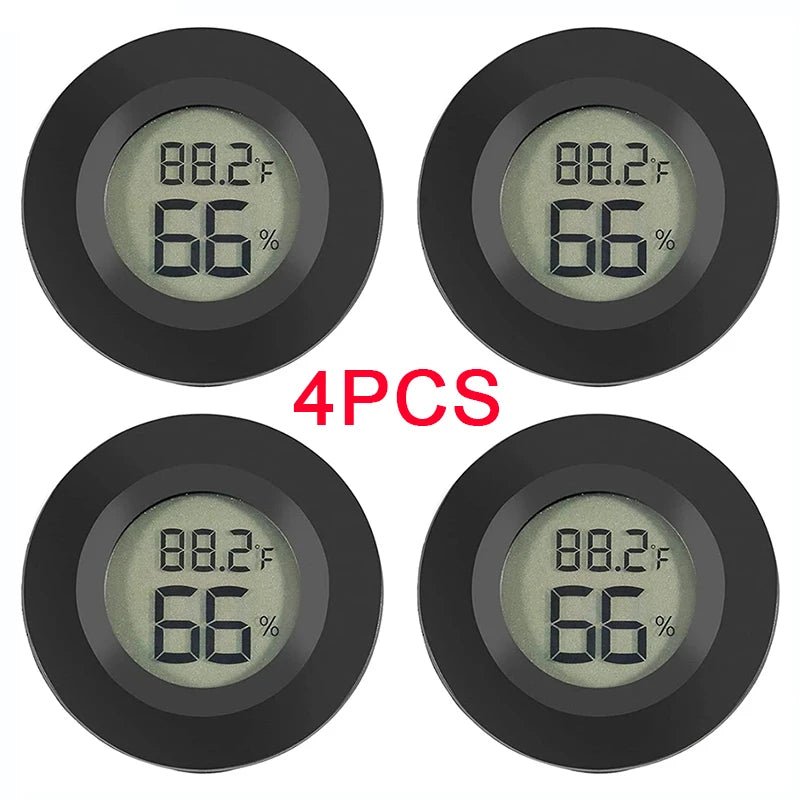 4PCS LCD Digital Thermometer Hygrometer Indoor Room Electronic Temperature Humidity Meter Sensor Gauge Weather Station Home ﻿ Oasis Select Black