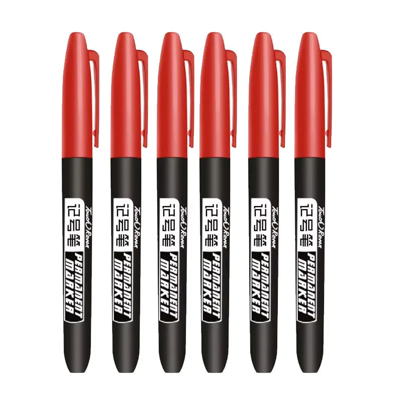 9/6/3pcs Permanent Art Marker Pen Fine Point Waterproof Ink Thin Nib Crude Nib Black Blue Red Ink 1.0mm Fine Color Marker Pens Oasis Select 6pcs red