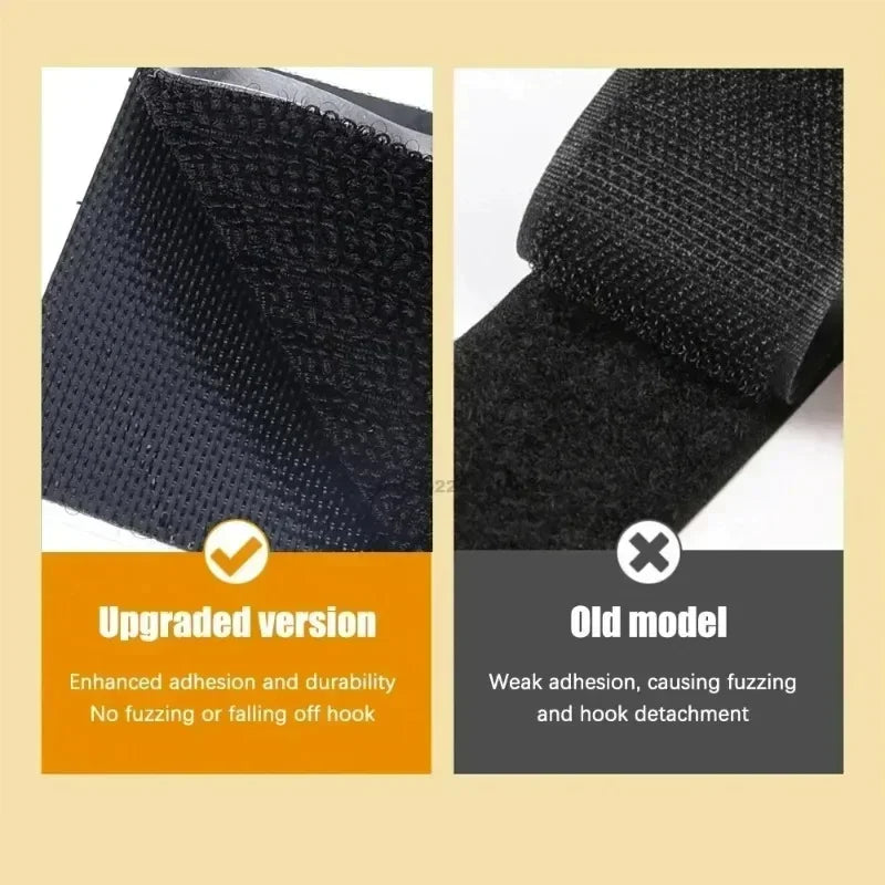 Black Adhesive Tape Household Use Touches Fastener Pad Fixed Patch Double Sided Mat Grip Strap Self-adhesive DIY Apparel Oasis Select