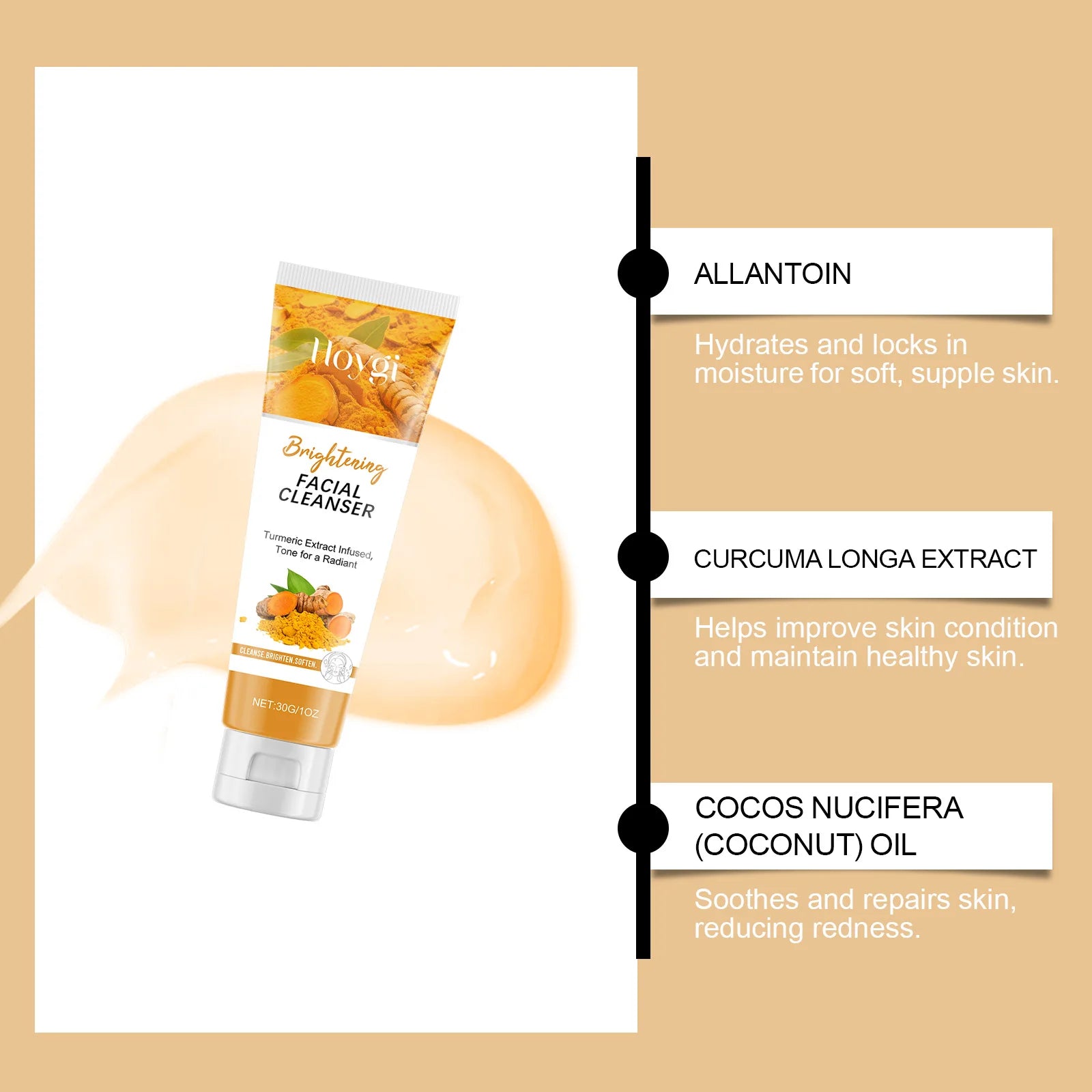 Hoygi Turmeric Brightening Skincare Set – Cream & Cleanser Brightening Skincare Set Oasis Select