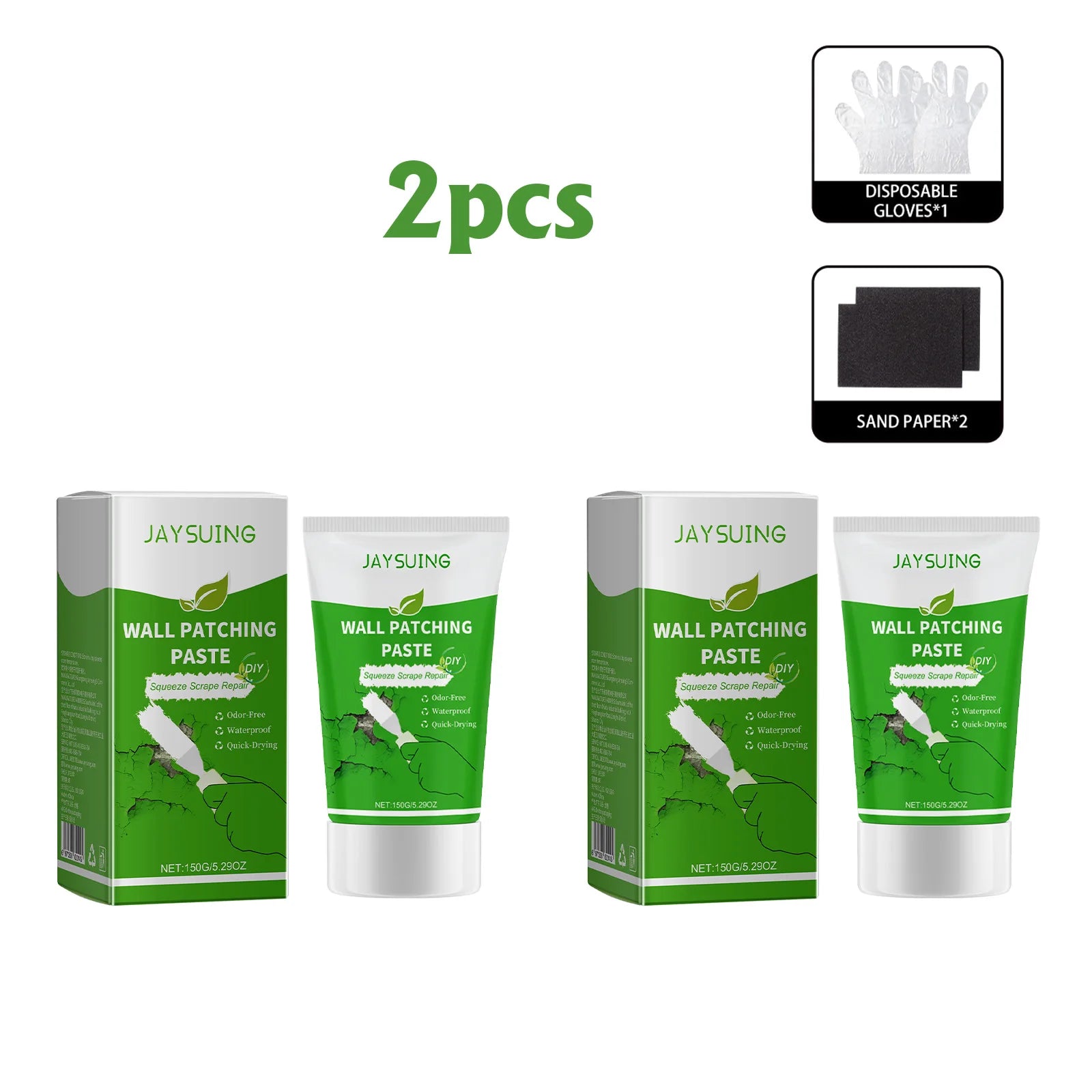 Jaysuing Wall Patching Paste Wall Hole Wall Cracking Nail Hole Repair Wall Paint White Household Repair Cracks Scratches Stains Oasis Select 2pcs