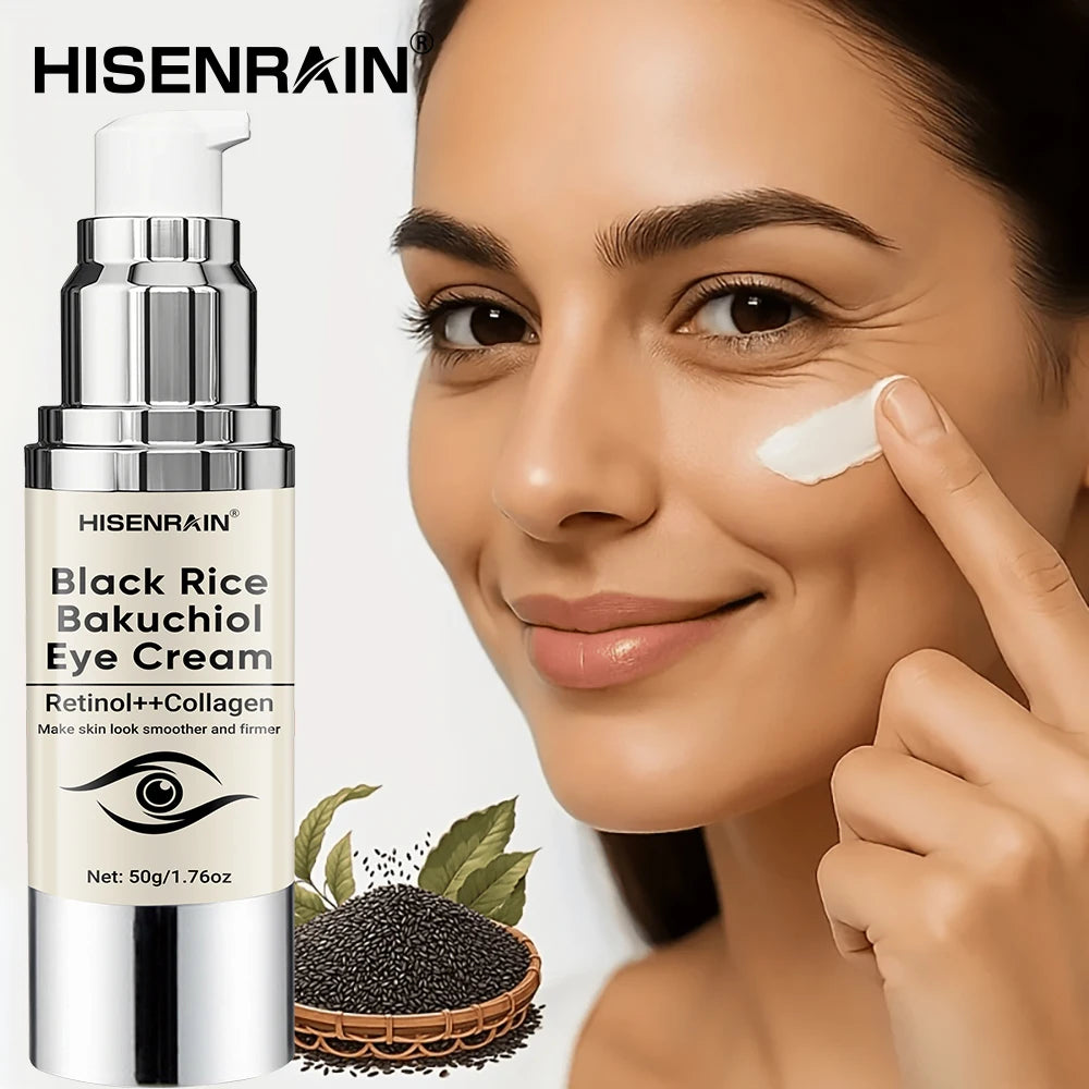 HISENRAIN Black Rice Anti-Aging Eye Cream Moisturizing Hydrating Anti-Aging Reduces Dark Circles Fine Lines Puffy Eyes. Oasis Select