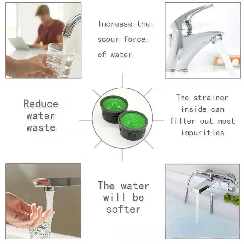 2PCS Water Saving Faucet Aerator Chrome Tap filter Kitchen bathroom Hotel Wash pan Tap Connector Prevent Splash Diffuser Nozzle Oasis Select