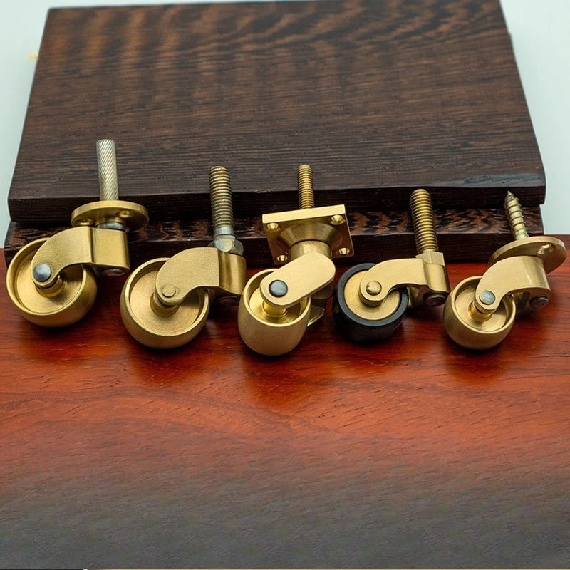 1pcs High Quality Brass Furniture Casters /universal Wheel Piano Castor Metal Sofa Foot Roller Office Hardware Oasis Select