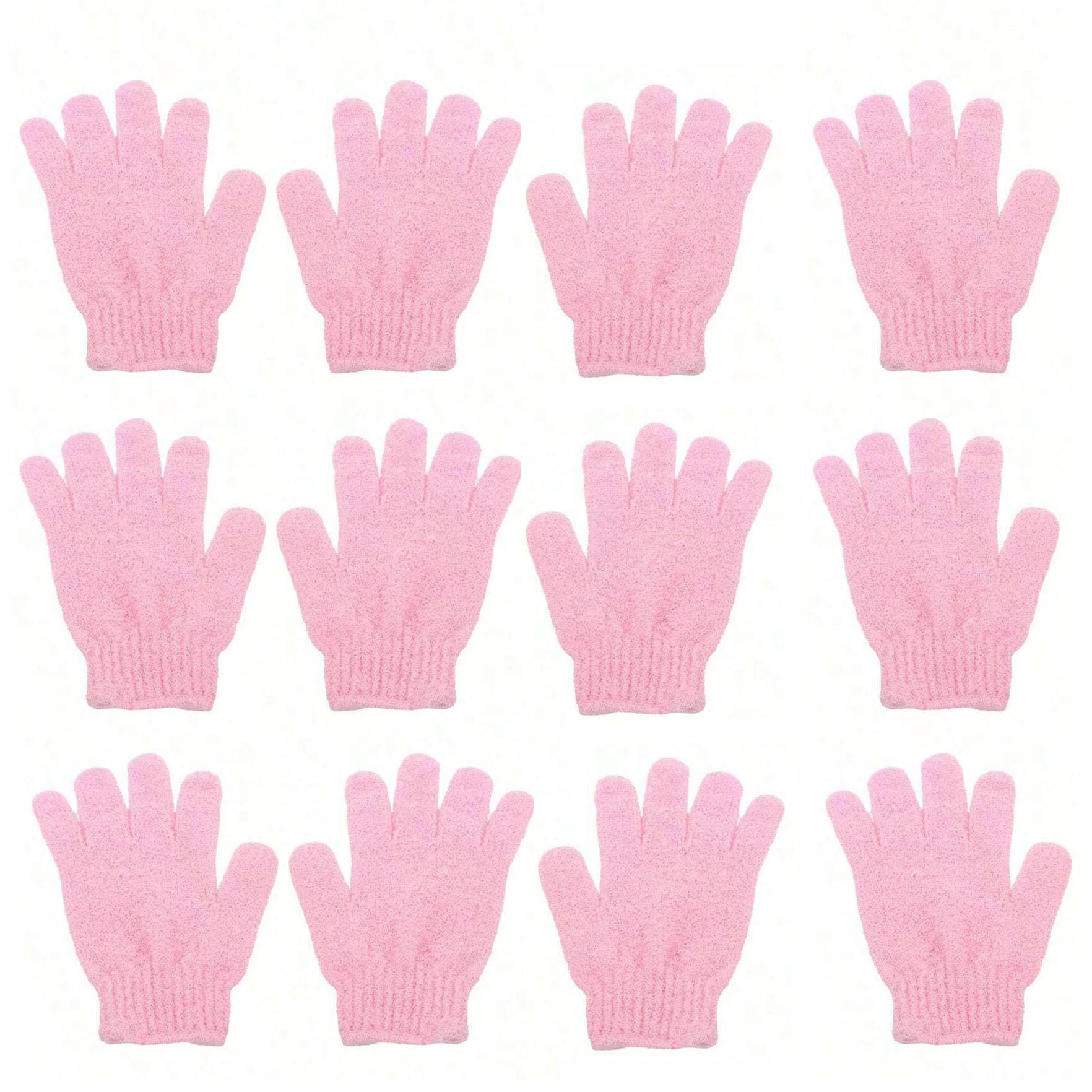 2pcs/6pcs/12pcs Reversible Exfoliating Shower Gloves, Body Scrub Gloves, ,Cleansing Tools Bath Towel Bath Products Back Scrub Oasis Select 12pcs pink
