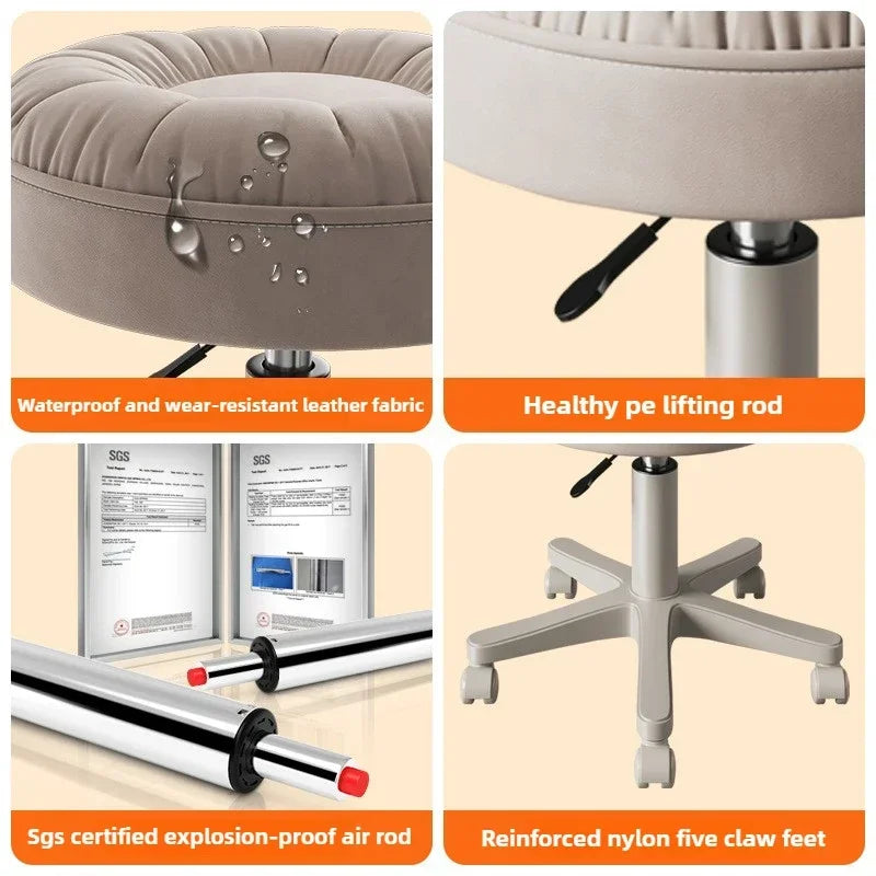 Makeup stool, light luxury high-end women's bedroom, new style dressing stool, modern and simple small-sized nail salon chair Oasis Select