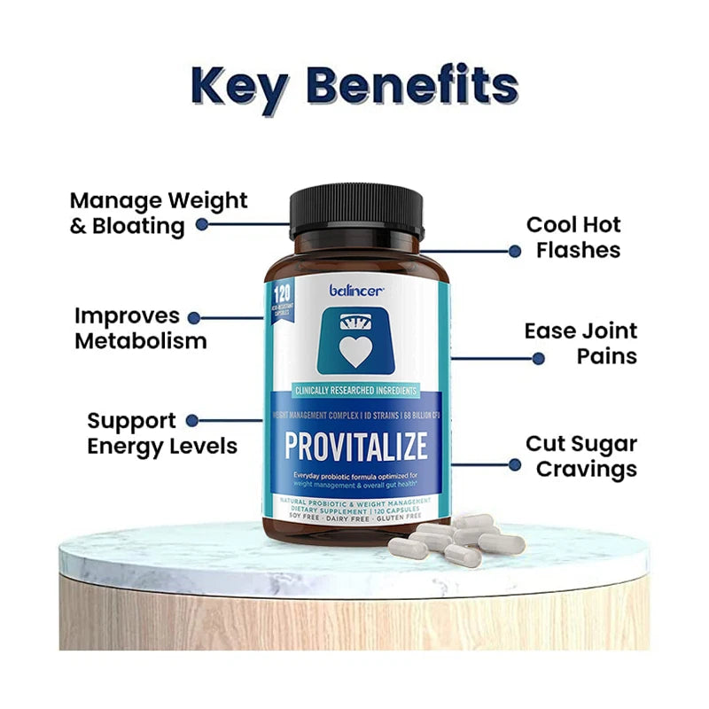 Provitalize Capsules - Women Probiotics + Moringa, Weight Management, Immune Health & Gut Health Support, 30/60/120 Caps Oasis Select