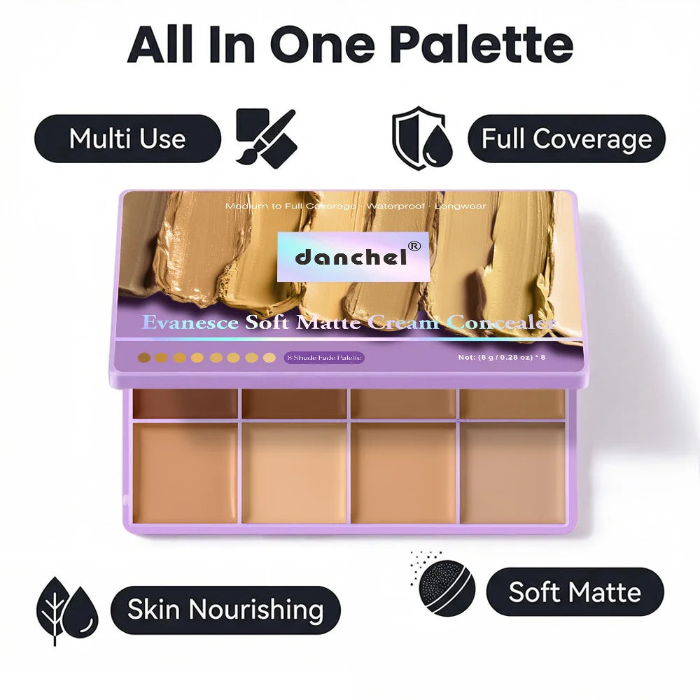 Matte Cream Concealer Palette Long-Lasting Moisturizing Full Coverage Fade Dark Circles Tattoos Cream Concealer Korean Makeup Oasis Select