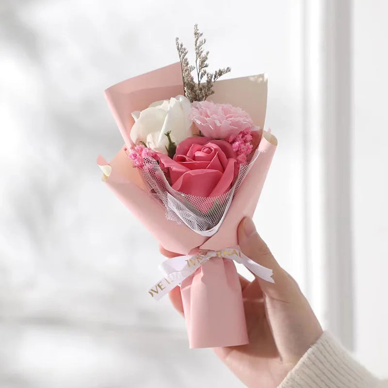 Mother's Day Gift Mini Dried Roses Decorative Small Bouquet Carnations Eternal Flowers Holiday Accompaniment Gift Oasis Select