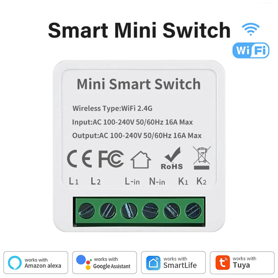 Smart WiFi/Zigbee 3.0 Switch 16A 20A Module Relay Breaker 2-way Control Work with Tuya Smart Life APP Alexa Home Assistant Oasis Select WIFI 20A