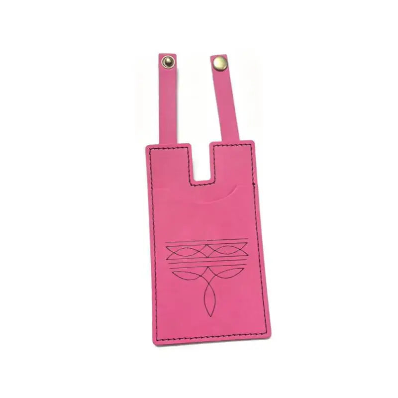PU Leather Luggage Tags Embossed Design Sturdy Snap Closure Perfect For Travel Suitcase ID Holder Multiple Color Options Oasis Select C
