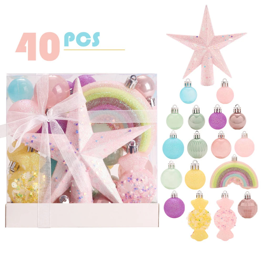 Table Centerpieces Macaron Christmas Balls Easy Storage Christmas Balls 15.5*7.5*15.5cm Crafted From Good Materials Oasis Select China Mainland