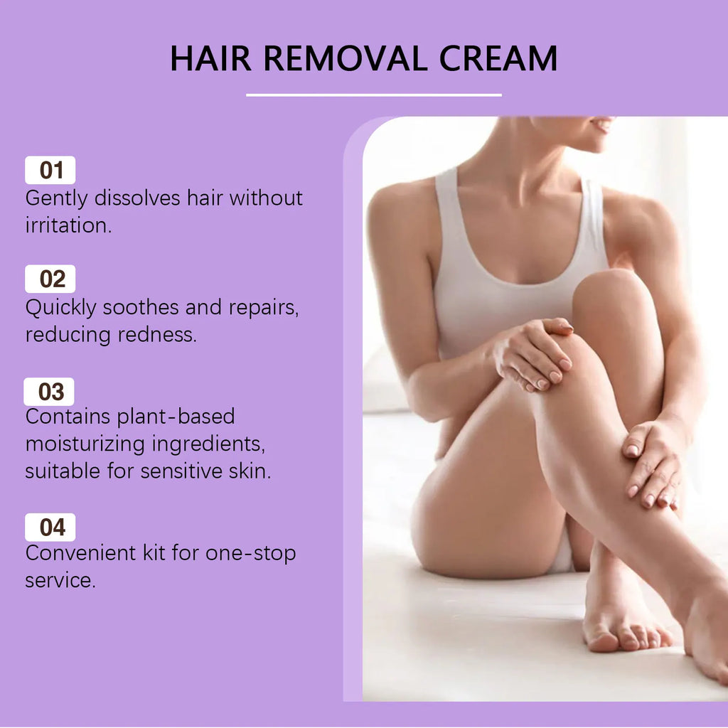 100g Gentle Hair Removal Cream Moisturizing Depilatory Body Care Smooth Firming Skin Relieve Discomfort Daily Use For Women Men Oasis Select