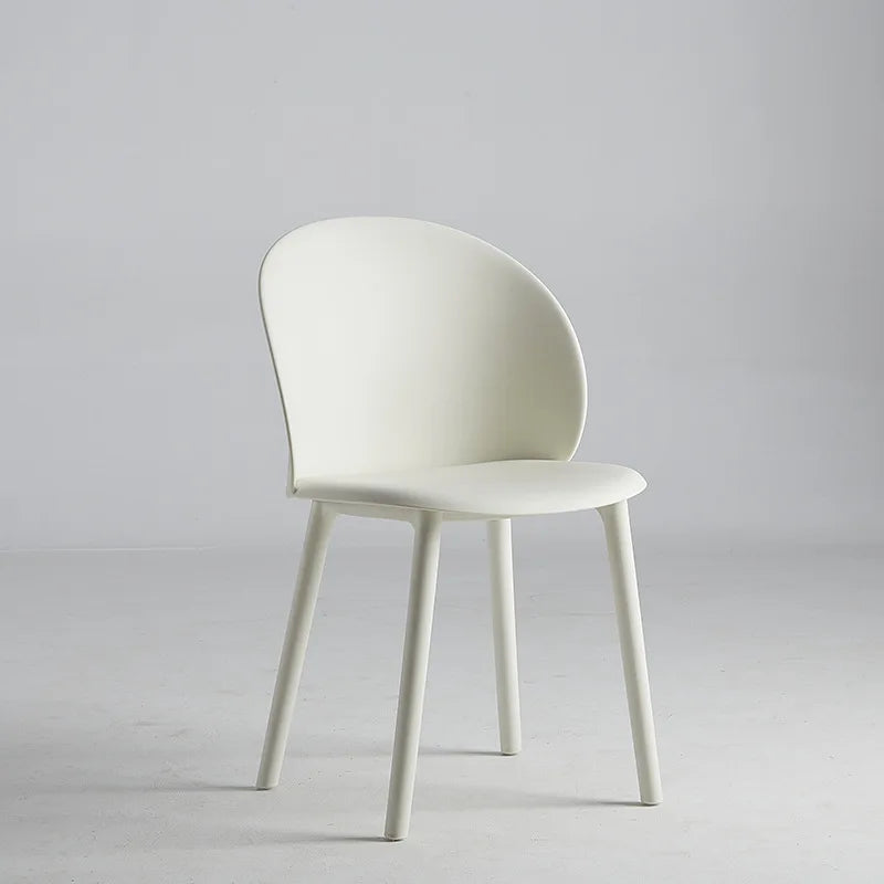 Plastic Designer Dining Chair Home Simple Backrest Stool Internet celebrity Dopamine Color Makeup Desk Dining Table and Chair Oasis Select White 2 pieces 1