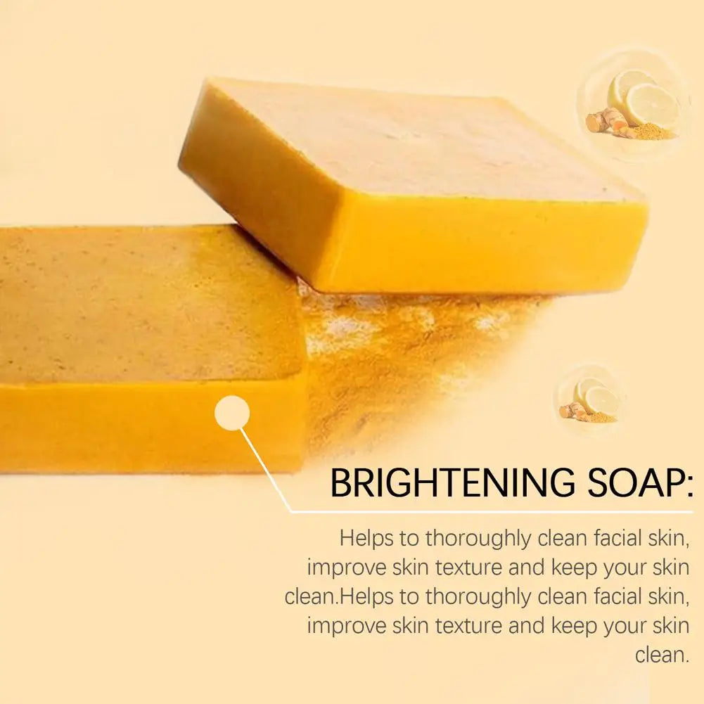 100g Turmeric Soap, Lemon Kojic Acid Soap, Shower And Facial Soap Body Care Face Cleanser Turmeric Soap Body and Face Cleaning Oasis Select