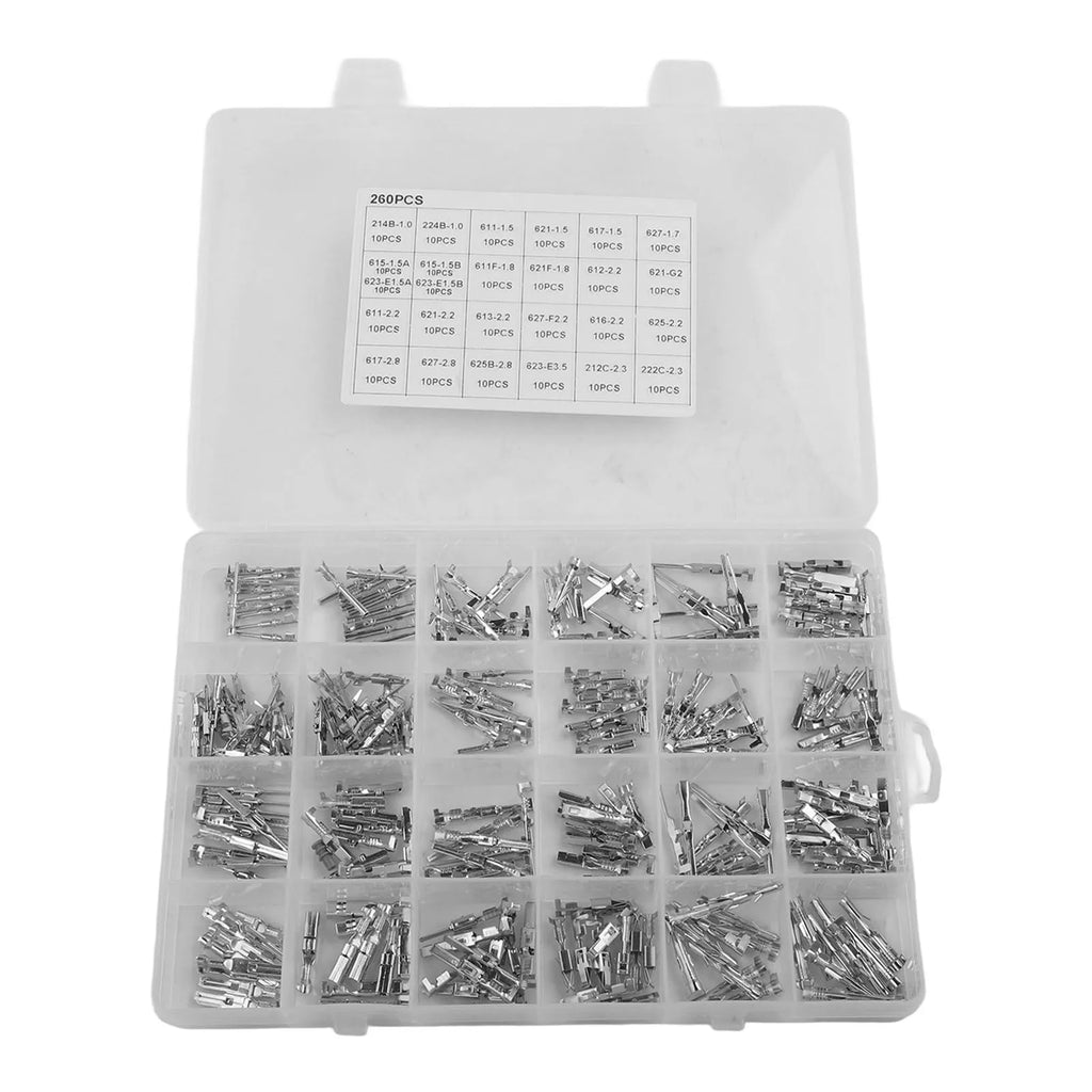 Automotive Wire Pins Kit 260Pcs Male and Female Crimp Terminals for Electrical Connectivity Suitable for 12V Applications Oasis Select