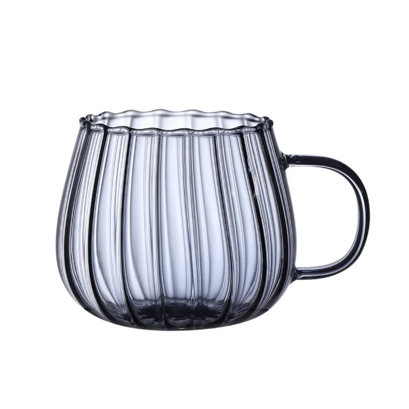 400ml Pumpkin Shaped Glass Cups High Borosilicate Glass Coffee Tea Drinks Dessert Breakfast Glasses For Juice Milk Tea Drinkware Oasis Select Gray 400ml