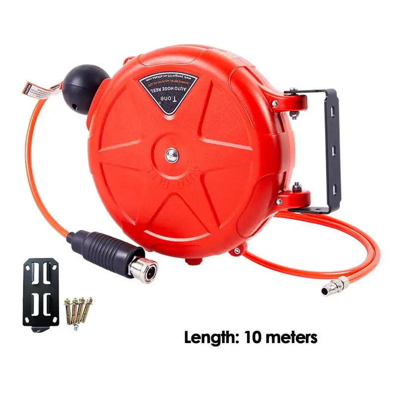 Air Hose Reel 10m Automatic Rewind Commercial Reel Wall Mounted With Swivel Bracket Quick Coupler Air Compressor Accessories Oasis Select