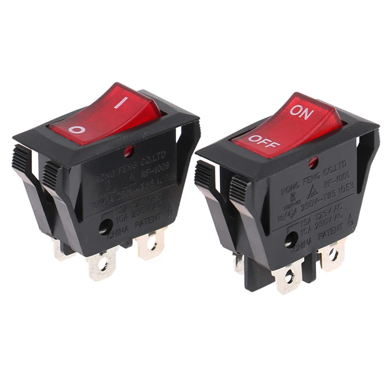 4Plug Power Rocker Switch RF-1009 16A Control Switch With Led Light For Rongfeng ON/OFF/I/O Switch Oasis Select B