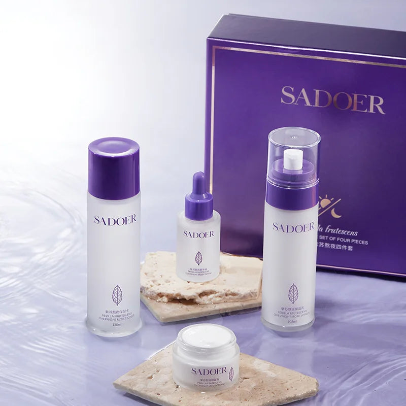 SADOER Perilla Overnight 4-Piece Skincare Set | Hydrate & Glow
