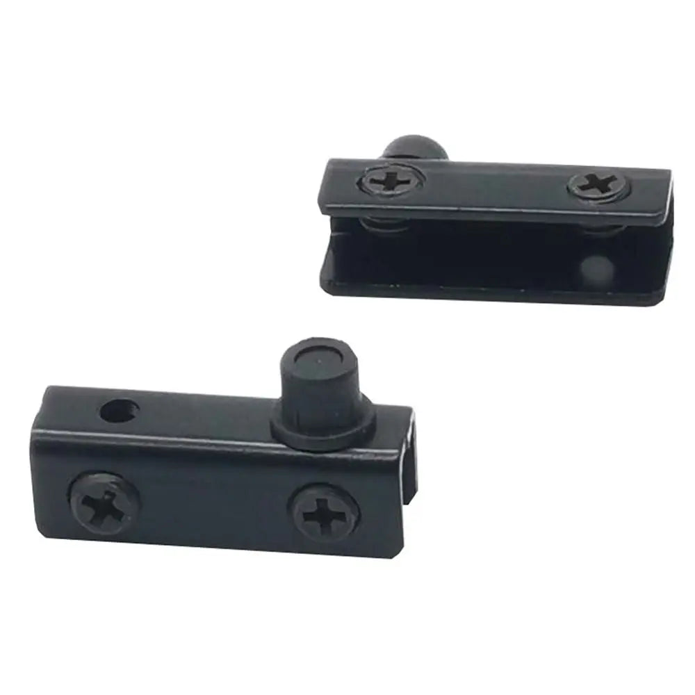 2Pcs Metal Glass Door Pivot Hinge No punching Hook Accessories Concealed Hinges Hardware Mirror Support Cabinet Clamp Hinge Oasis Select black
