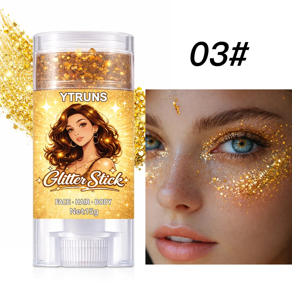 YTRUNS Star Glitter Gel Stick – Face & Body Shimmer 15g