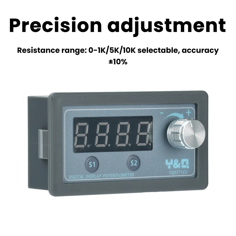 4-Digit Digital Display Potentiometer Frequency Meter Adjustable Resistor PLC Inverter With LED Screen 1K/5K/10K Resistance Oasis Select
