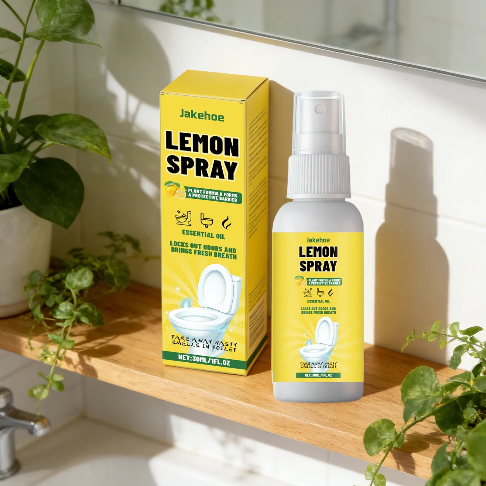 Lemon Toilet Spray for Deodorizing Descaling Remove Stains Fragrant and Refreshing Scent Toilet Deodorization Spray Oasis Select