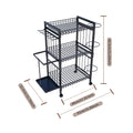 Household multi-layer basketball rack removable fitness equipment yoga mat storage basket dumbbell foam shaft storage rack Oasis Select black