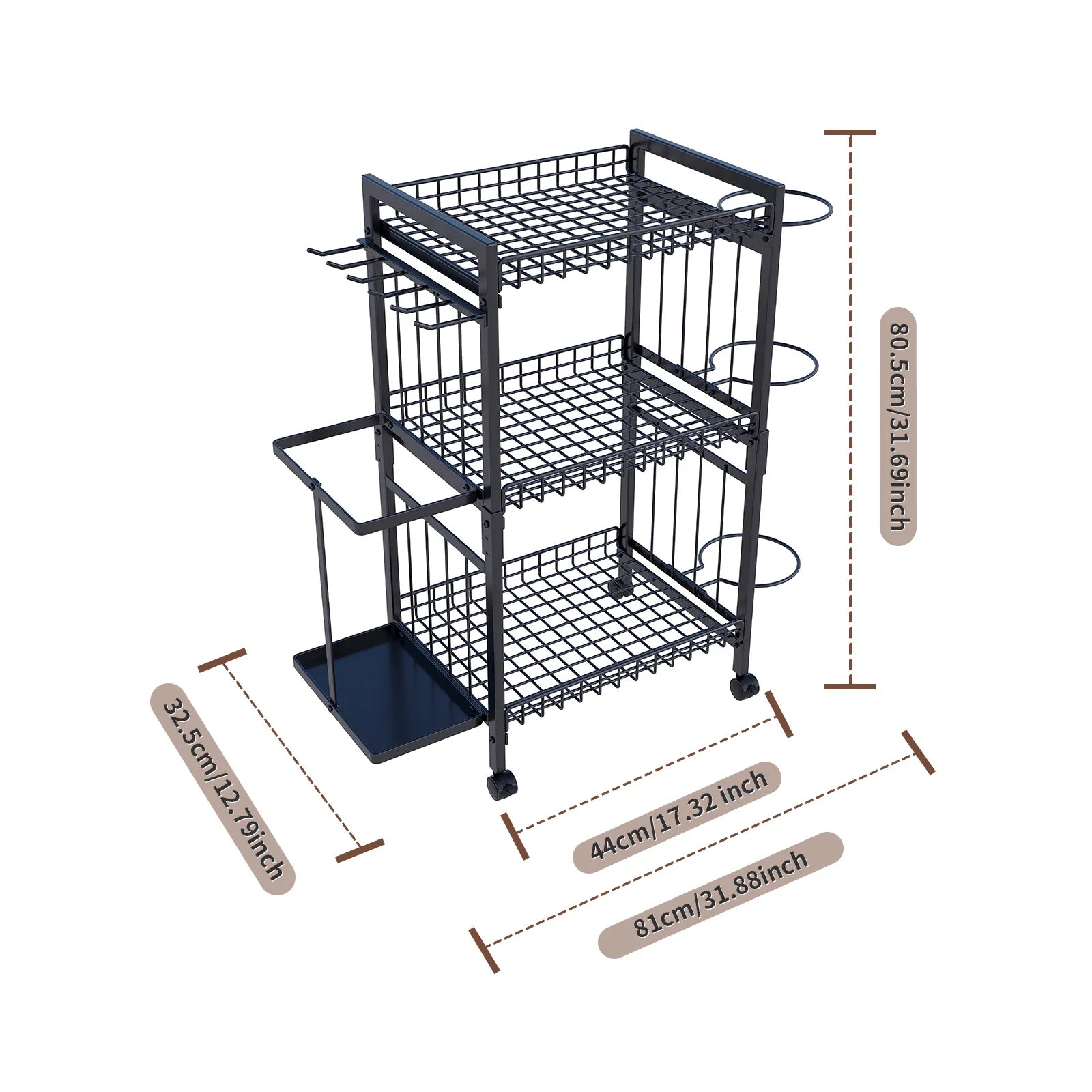 Household multi-layer basketball rack removable fitness equipment yoga mat storage basket dumbbell foam shaft storage rack Oasis Select black