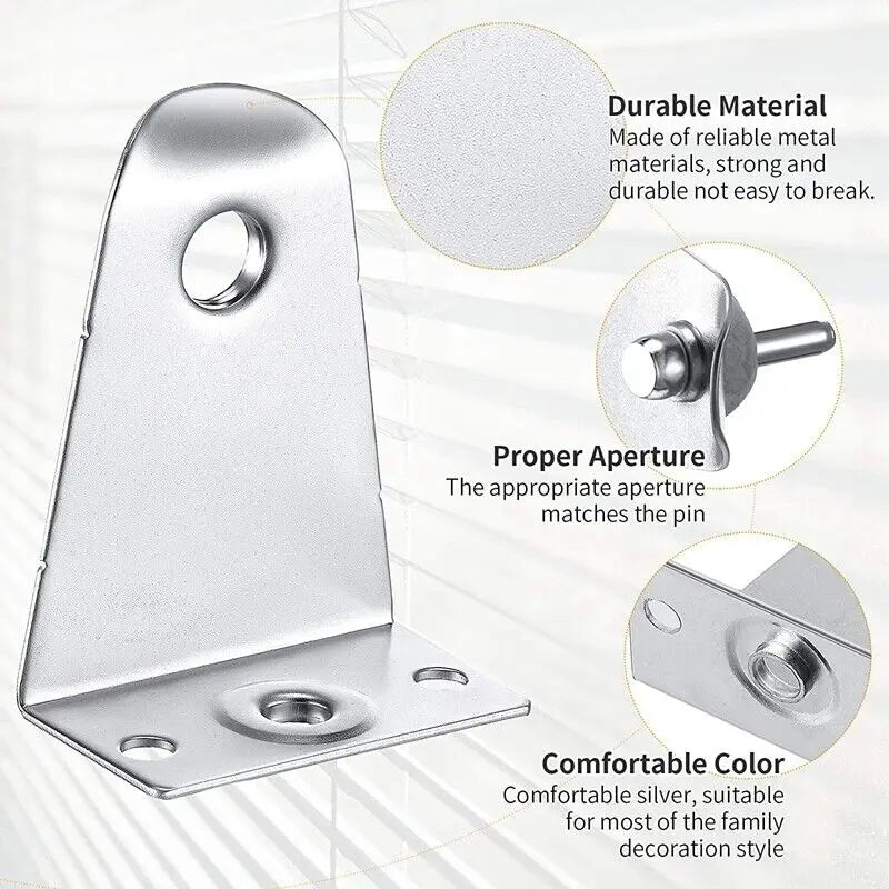 Metal Hold Down Brackets and Pins, Blind Brackets Blind Holder Replacements for Horizontal Blind Shades Window Oasis Select