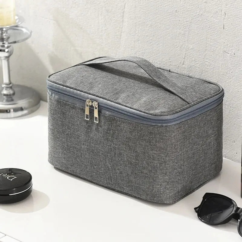Men's Large Double Layer Travel Toiletry Bag – Oxford Wash Bag Travel Toiletry Bag Oasis Select Grey