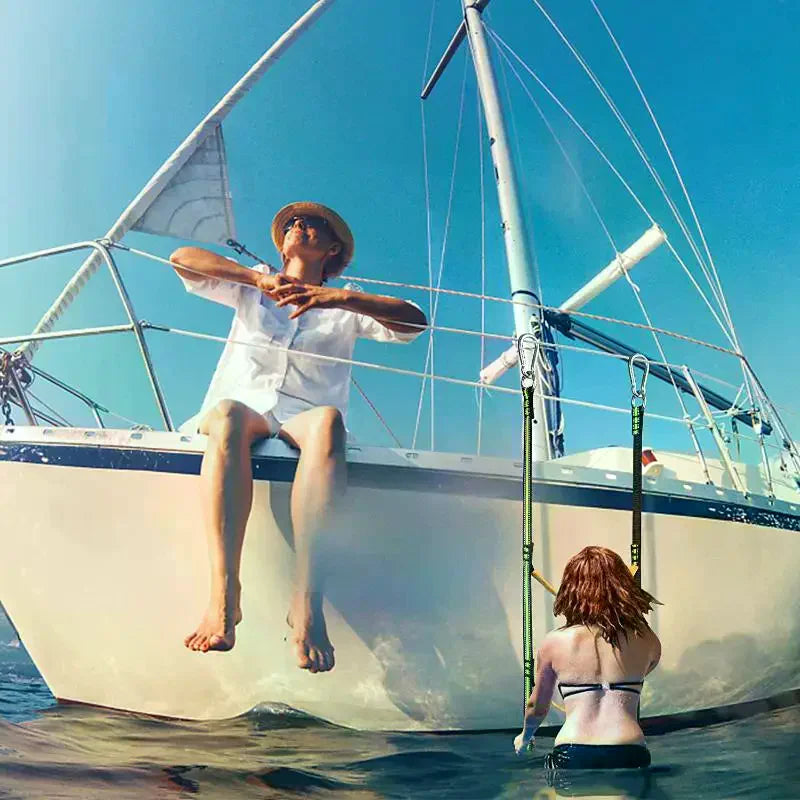Launching Ladder Nylon Boat Rope Ladder Folding Auxiliary Marine Rope 3 Step Portable Rope Boarding Ladder For Inflatable Boat Oasis Select