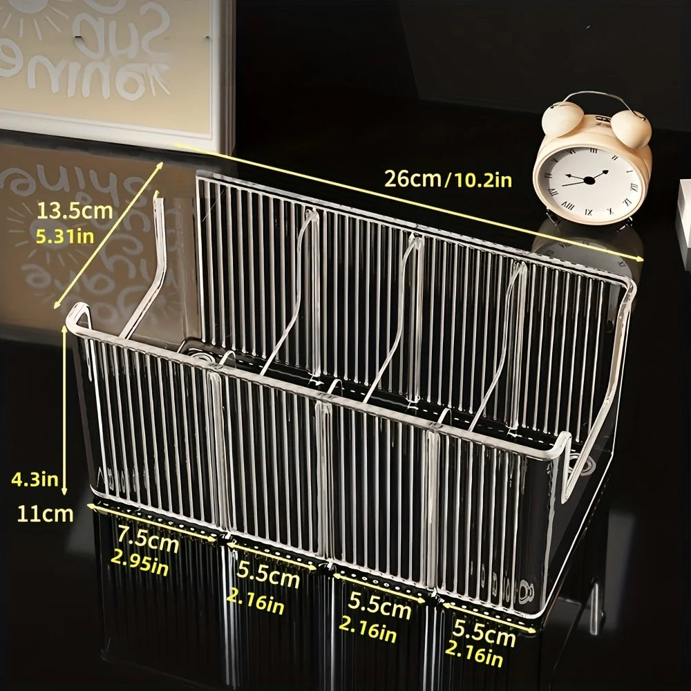 Plastic Belt Organizer Large Capacity Divided Storage Shelf for Wardrobe Makeup Bathroom Transparent Dustproof Multiuse Hanging Oasis Select
